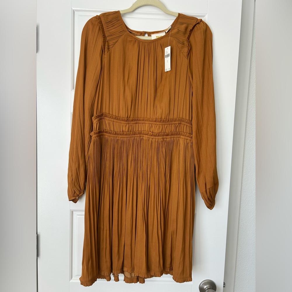 Anthropologie Maeve Saniya Mini Golden Long Sleeve Dress Size S - Picture 4 of 6